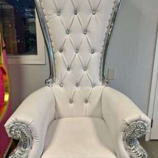White/Silver throne chair